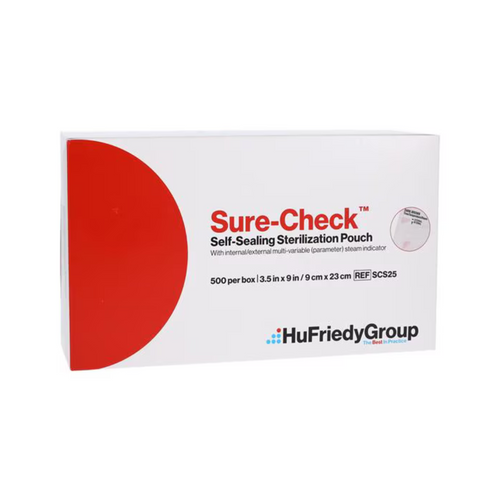 Crosstex, Sure-Check Sterilization Pouches 3.5" x 9" 500/Box, SCS25