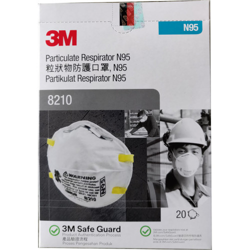 Genuine Particulate Respirator N95 Approved 8210 3M Mask 20/bx (3M