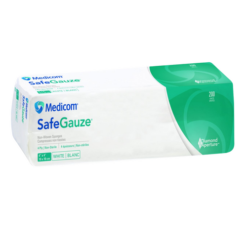 SafeGauze 4" x 4", 4 Ply Premium Gauze Sponges, Non-Woven/Non-Sterile, 2000/Case