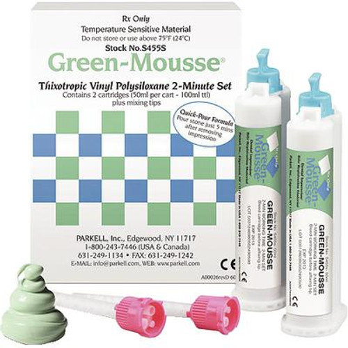 Green-Mousse® Classic VPS Bite Registration Material – Refill, Split Cartridge, 2/Pack