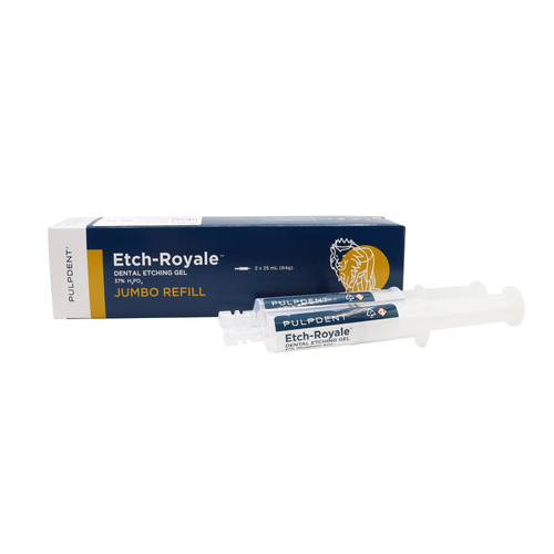 Etch Royale Dental Etching Gel, 37% Phosphoric Acid, Jumbo Syringe Refill, 2 x 25Ml