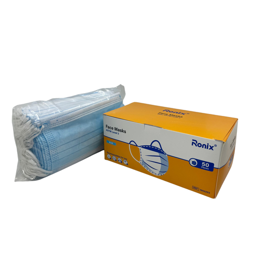 Ronix Premium ASTM Level 3 Mask, Blue, 50/Box