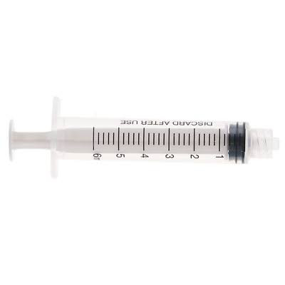 6cc Luer Lock Syringes, Plastic (100pcs/box)