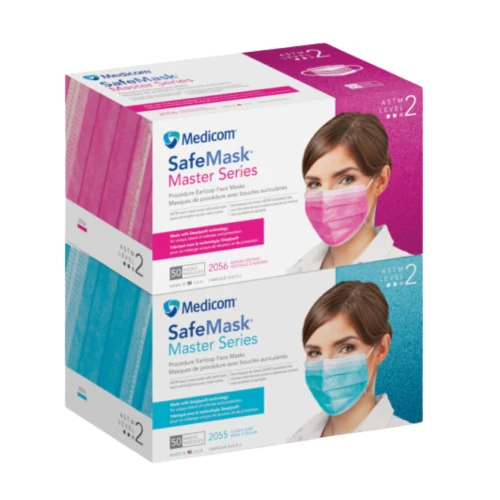 SafeMask Master Series Procedure Earloop Face Mask with SimPly Soft Technology, Azalea Festival, Level 2, 50/Box