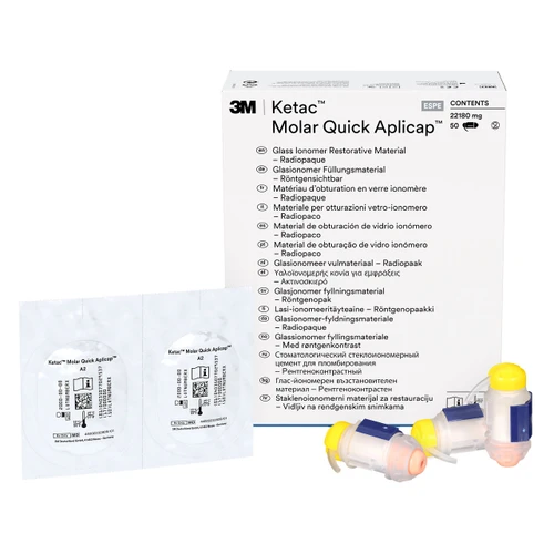 3M Ketac Molar Quick Aplicap Glass Ionomer Restorative Shade A1 Refill, 56366, 50/Box