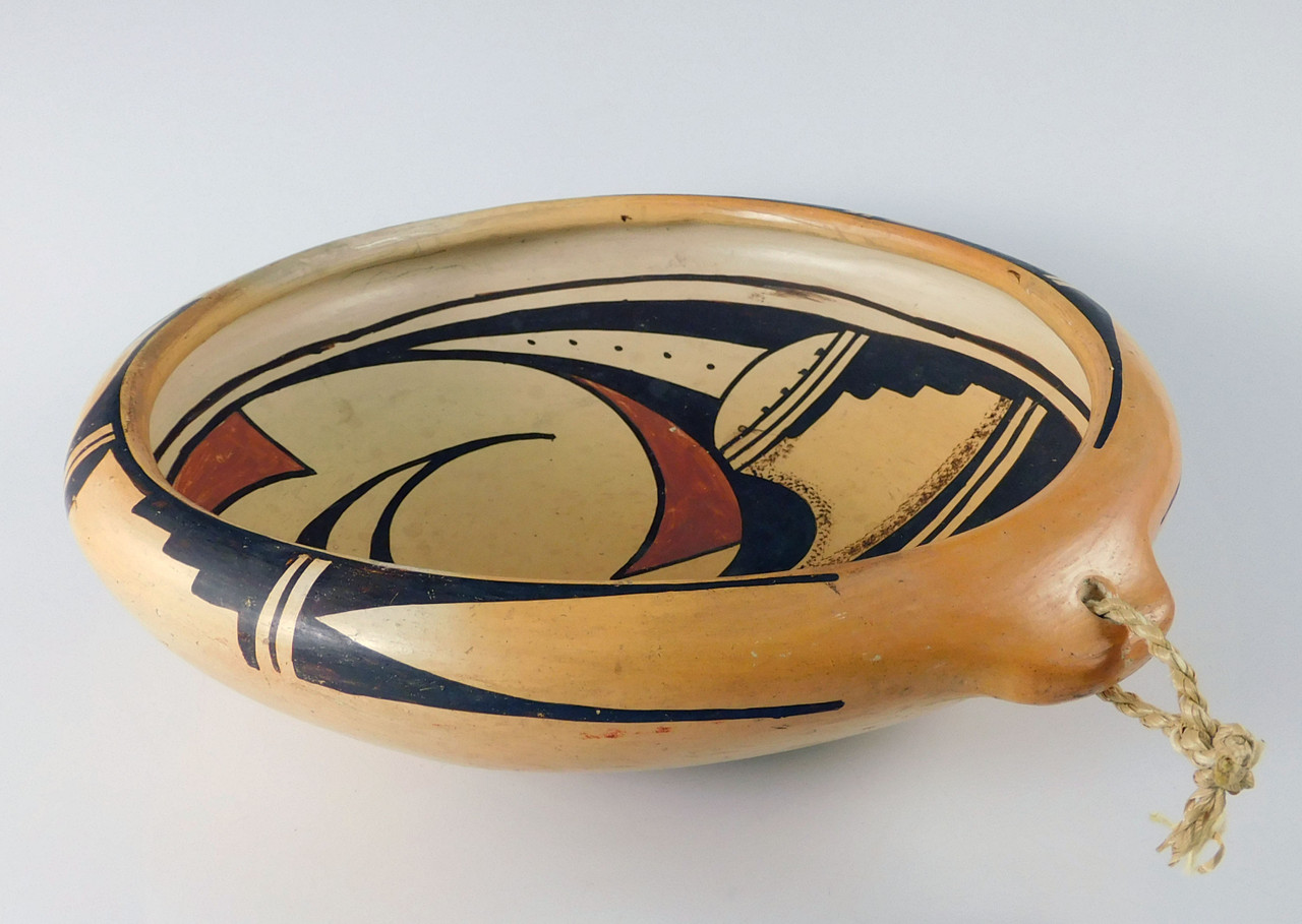 Antique Hopi Pottery Hanging Bowl