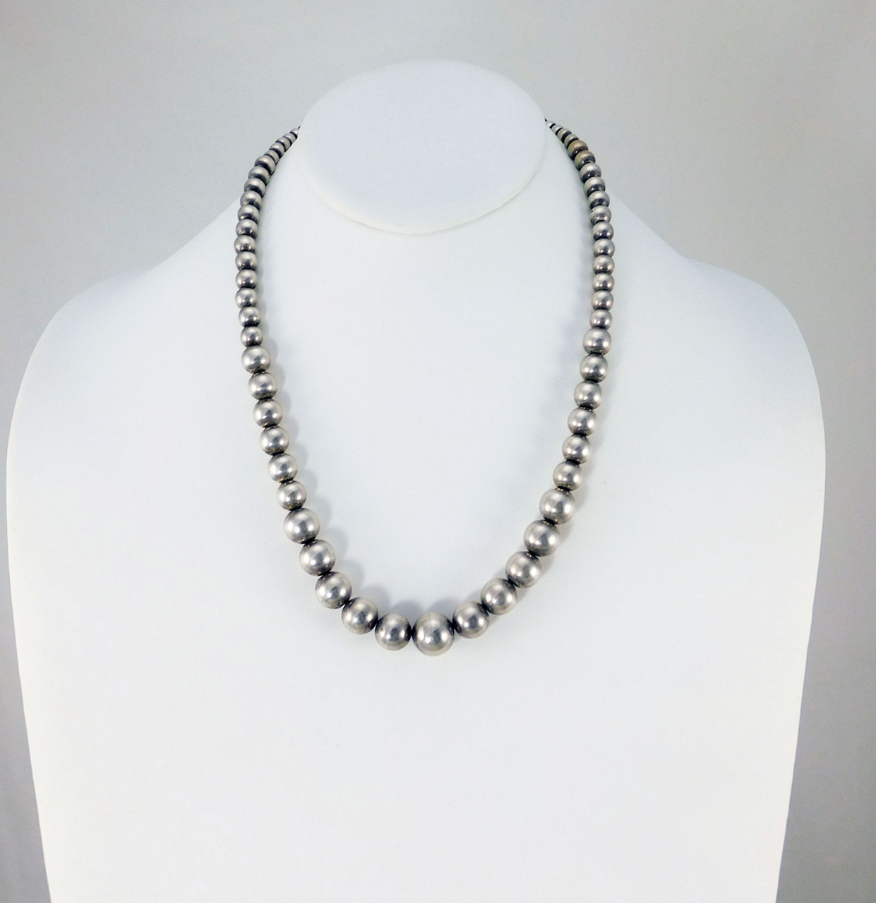Silver Graduated Bead Necklace