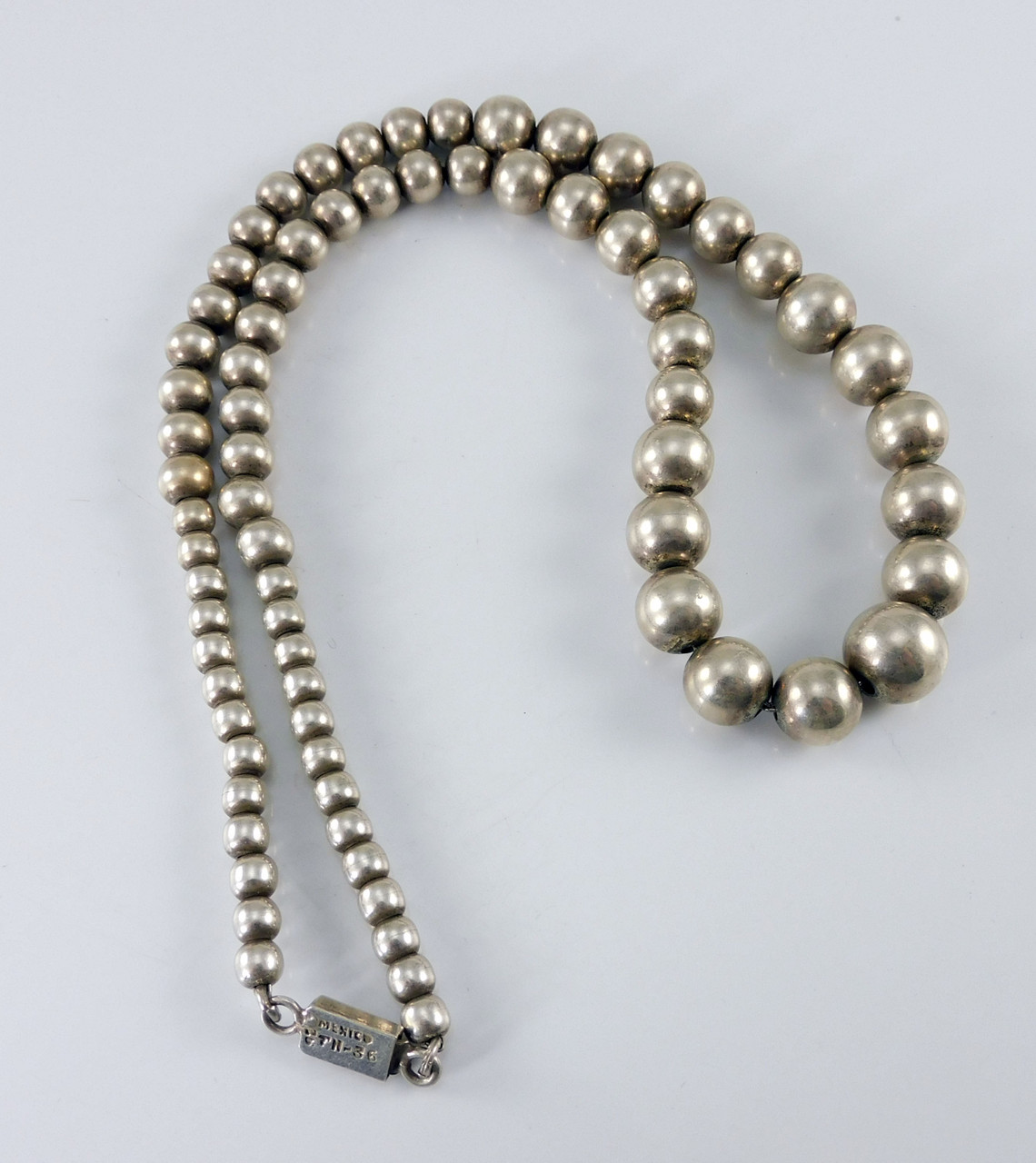 Silver Graduated Bead Necklace