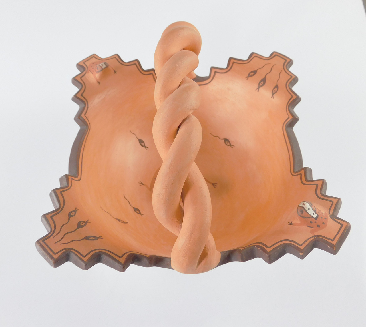 Zuni Corn Meal Bowl with Frogs by Agnes Peynetsa