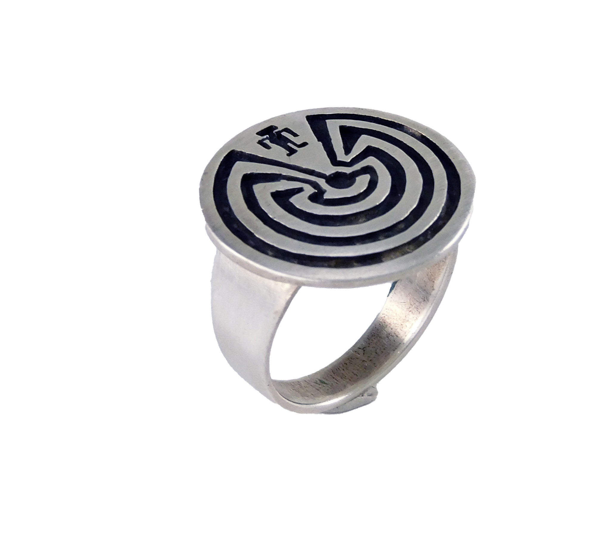 Bernard Dewahoya Hopi Silver Man in Maze Ring