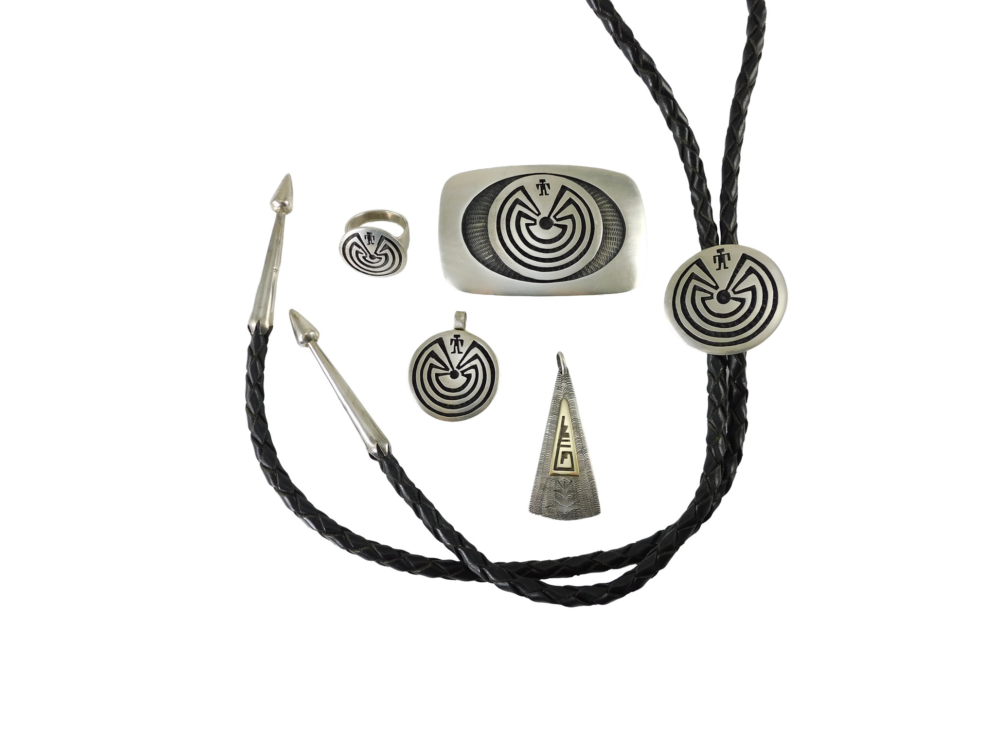 Bernard Dewahoya Hopi Silver Man in Maze Ring