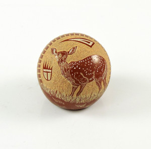 Miniature Pottery with Fawn by Joseph Lonewolf