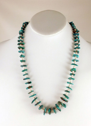 Old Pawn Turquoise Nugget Necklace White Shell