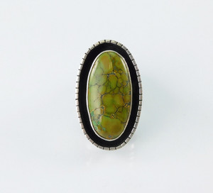 Damale Turquoise Silver Ring Bobby Seckakuku