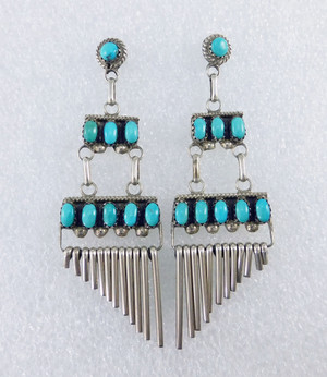 Zuni Chandelier Turquoise Earrings Laconsello
