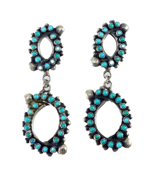Vintage Zuni Turquoise Dangle Earrings