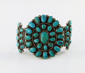 Vintage Turquoise Cluster Bracelet