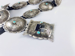 Silver with Turquoise Vintage Concha Belt