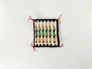 Miniature White Yeibichai Rug by Susan Bia