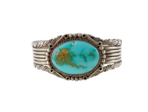 Artistic Silver Bracelet with Royston Turquoise