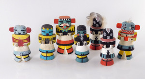 Group of 7 Route 66 Kachina Dolls 1950s Pentewa and Sakiestewa
