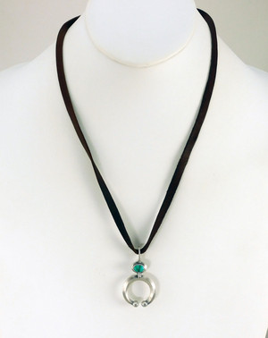 Jesse Robbins Coin Silver Naja Pendant with Turquoise