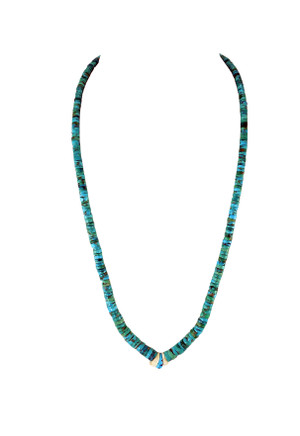 Single Strand Natural Blue Turquoise Necklace
