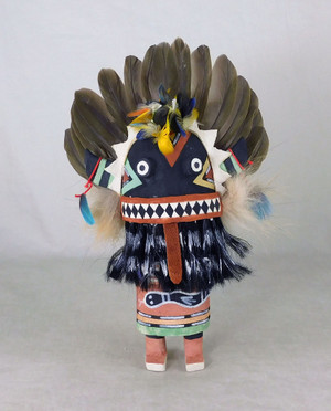 Traditional Hopi Broadface Whipper Kachina by Lenanghoya Poley of Bacavi.