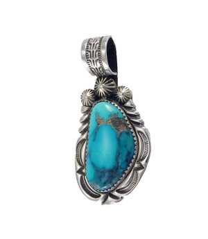 Bisbee Blue Turquoise Silver Pendant by Jeanette Dale