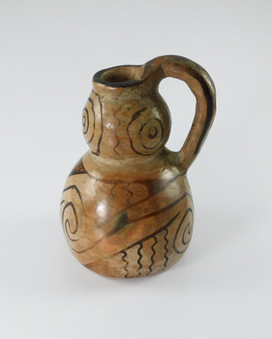 Antique Maricopa Pottery Bi-lobe Handled Jar