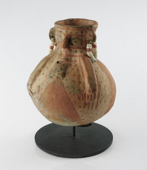 Antique Mohave Pottery Effigy Pitcher on Stand
