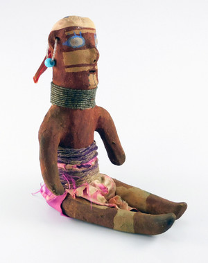 Blue Eyed Male seated Mohave Pottery by Annie Fields
