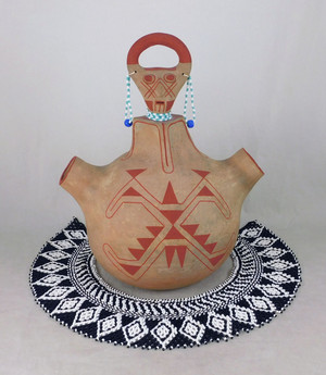 Large Mojave pottery effigy jar by Elmer Gates