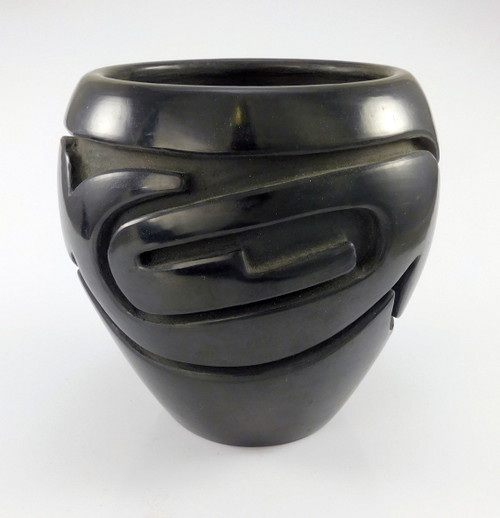 Stella Chavarria Carved Black Pottery Jar