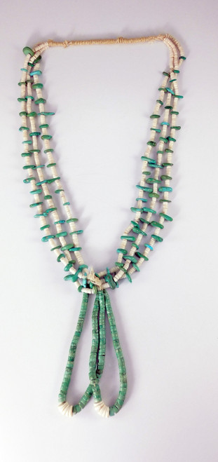 Three Strands of Turquoise Nuggets, Jaclas  and White Heishi