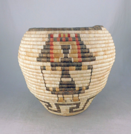 Large Hopi Coil Basket Crow Mother and Corn