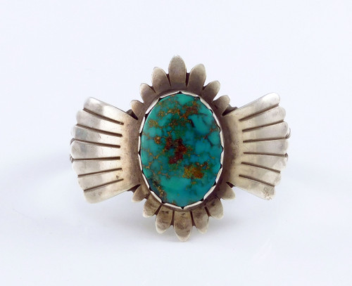 Blue Gem Turquoise Silver Cuff Bracelet