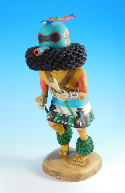 Zuni Warrior Kachina Sculpture by Lawrence Acadiz