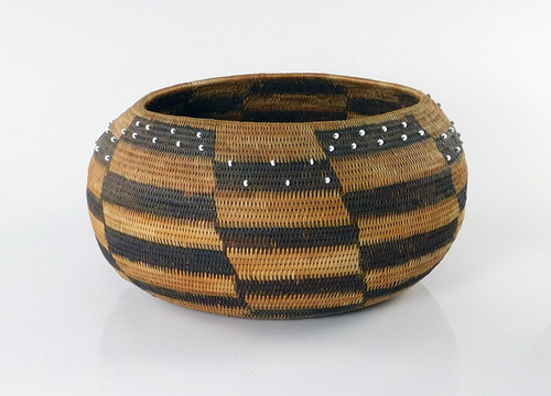 Antique Pomo Indian Beaded Gift Basket