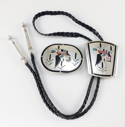 Edaakie Zuni Silver Bola and Buckle With Mallards