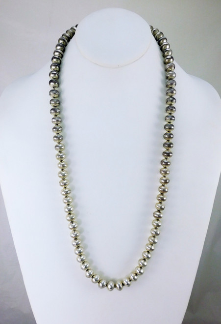 32" Long Strand Silver Beads Cippy Crazyhorse