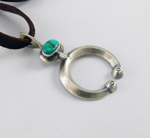 Jesse Robbins Coin Silver Naja Pendant with Turquoise