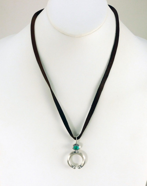 Jesse Robbins Coin Silver Naja Pendant with Turquoise