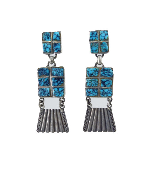 Old Number Eight Turquoise Dangle Earring