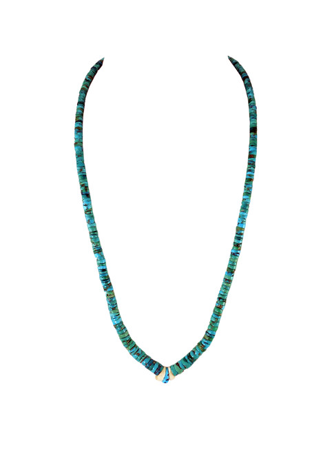 Single Strand Natural Blue Turquoise Necklace