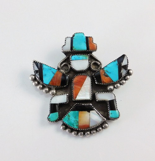 Vintage Zuni Inlay Knife Wing God Brooch