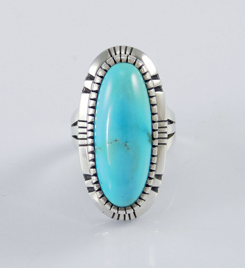 Persian Turquoise Silver Ring by Edison Begay
