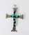  Silver Crucifix with Turquoise and Jet Inlay