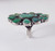 Antique Turquoise Cluster Silver Ring