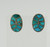 Zuni Inlay Blue Gem Turquoise Earrings